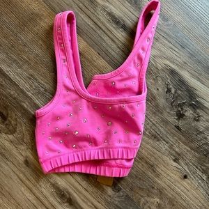 SKIMS bralette w/ rhinestones. Color-taffy (pink). Size- small.